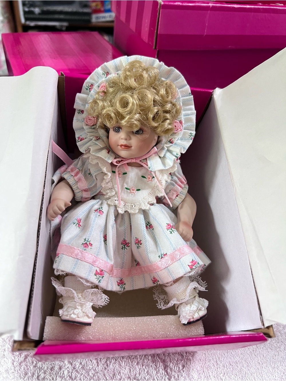 Marie Osmond Mary Sunshine Tiny Tot Porcelain Doll 1998 #1815 COA Original Box